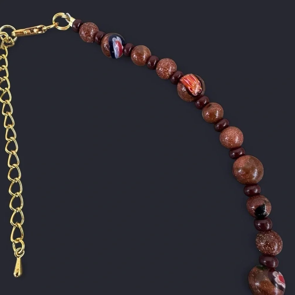 Millefiori Goldstone Bead Necklace